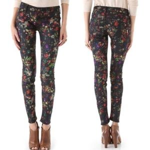 Mother The Looker Ankle Zip Magical Forest Jeans Size 27 Floral Denim